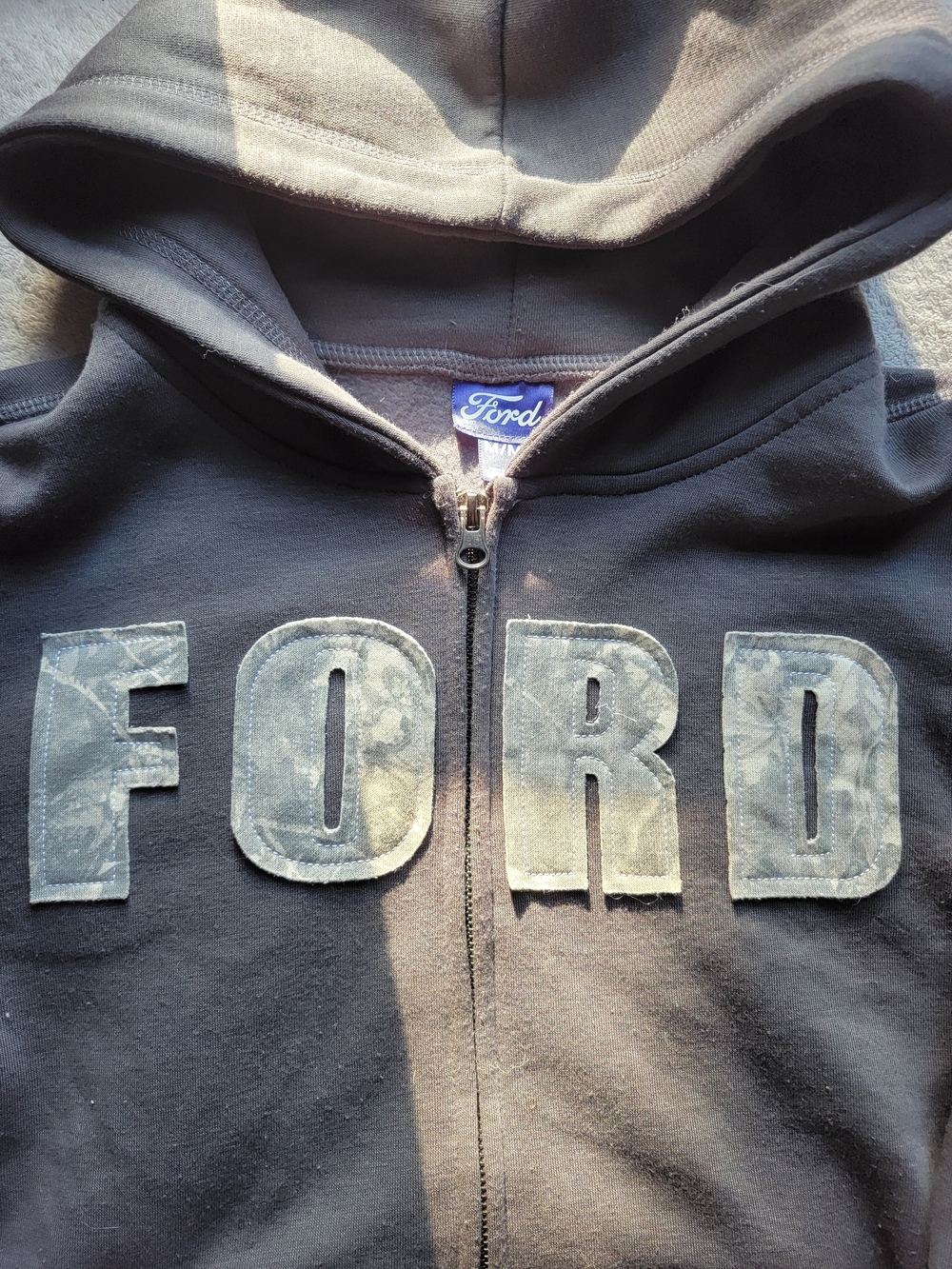 Ford Black Hooded Zip-Up Jacket with Ford Patch - Picture 3 of 5